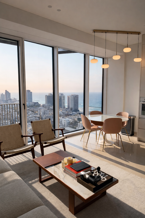 Appartement Moderne avec Vue sur Mer à Tel Aviv